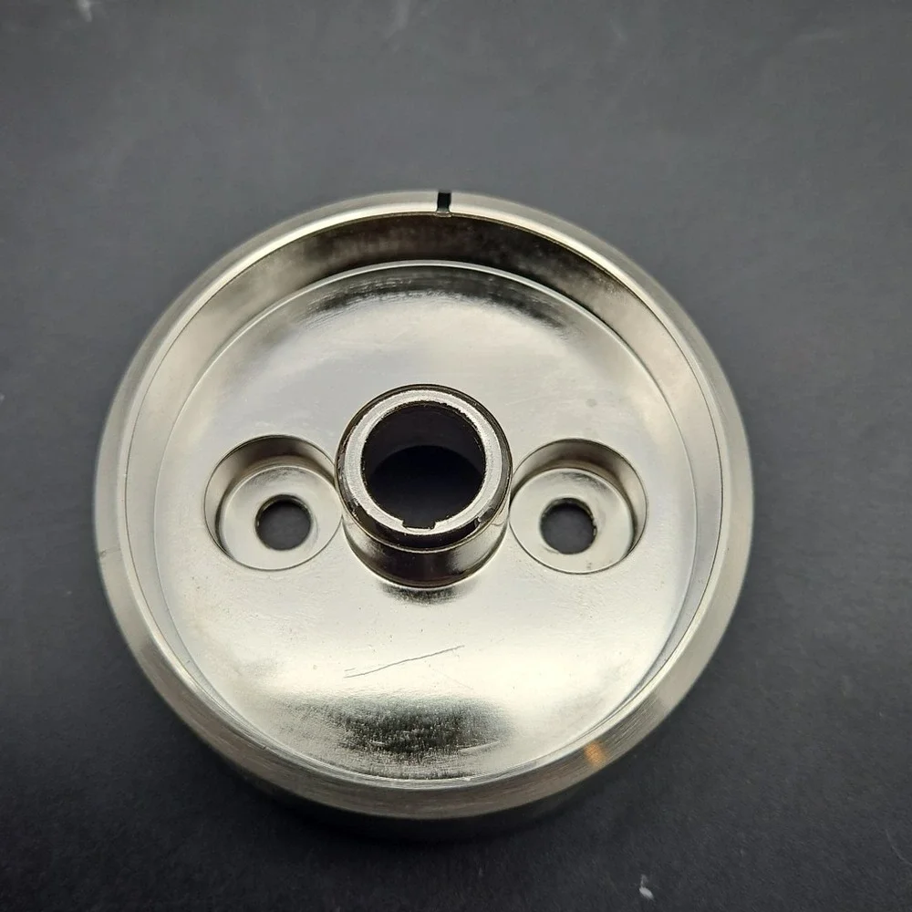 GE Cafe Oven 307D1042P001 Brushed Stainless Knob Bezel GSO Zn 1 OEM 307D1042P001